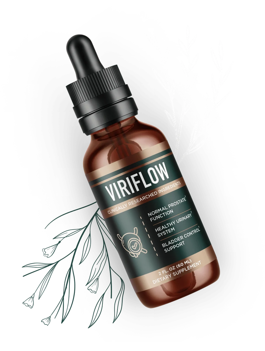 ViriFlow liquid supplement dropper bottle